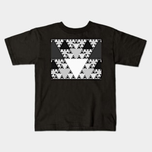 Monochrome, Sierpinski Triangle 003 Kids T-Shirt